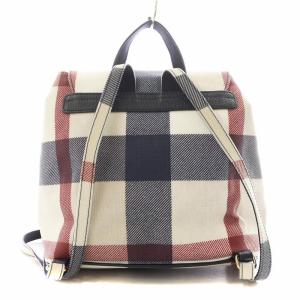 BLUE LABEL CRESTBRIDGE リュックサック デイバッグ チェック柄 PVC アイボリー 紺 ネイビー 55117-817-42  /AN1