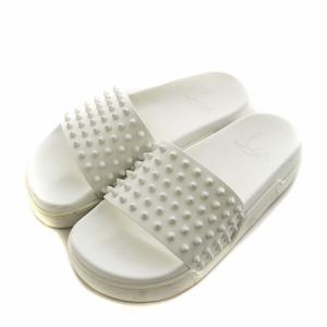 POOL FUN サンダル スタッズ レザー 38.5 ホワイト 3190690