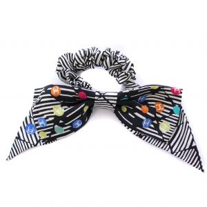 ココマーク リボン シュシュ ブラック マルチカラー