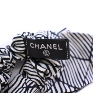 CHANEL ココマーク リボン シュシュ ブラック マルチカラー