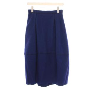 リングニット コクーンミディスカート ミモレ丈 ウール 34 ネイビー 14-05-15-05305 /BM