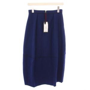 TOMORROWLAND リングニット コクーンミディスカート ミモレ丈 ウール 34 ネイビー 14-05-15-05305 /BM