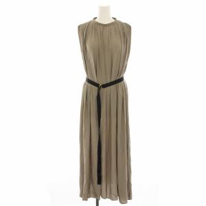 ギャザーノースリーブワンピース マキシ ロング 1 ベージュ 19040938215010 /HN
