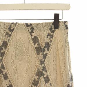 IENA パネルレースロングスカート タイトスカート ミモレ 総柄 36 ベージュ グレー 20060900403010