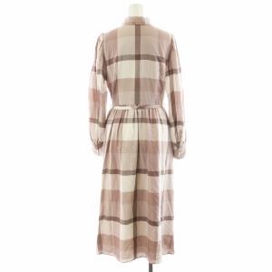 BLACK LABEL CRESTBRIDGE シャツワンピース ロング丈 長袖 チェック柄 38 ピンク 55J07-102-12 /AN49