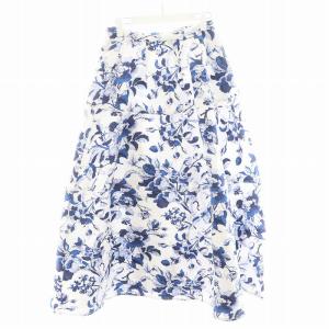 22SS カラートワルドジュイロングスカート フレアスカート 花柄 38 青 ブルー 白 ホワイト 22060938101010