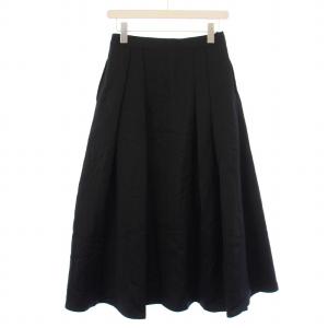 Deuxieme Classe サテンボリュームスカート フレア マキシ ロング 無地 36 黒 ブラック 22060500708030
