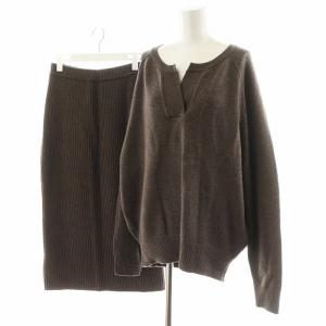 22AW セットアップ ミドルゲージ天竺ヘンリープルオーバー3 ニット セーター 長袖 タイトスカート