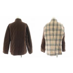 BURBERRY LONDON ノバチェック 中綿ジャケット キルティングジャケット リバーシブル アウター 40 ベージュ 茶 ブラウン