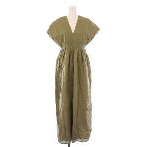 夏の光のドレス フレアワンピース マキシ ロング フレンチスリーブ ノースリーブ Vネック カフタン風