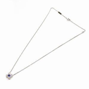 Van Cleef & Arpels トレフルネックレス ダイヤモンド 0.32ct サファイア 0.30ct 750 K18WG