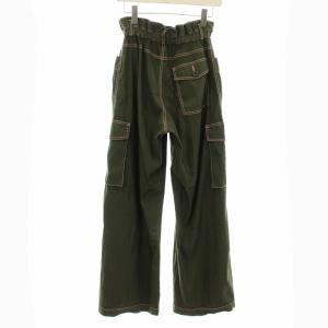 DOUBLE STANDARD CLOTHING 25SS 二浴染めカーゴワイドパンツ ミリタリーパンツ ハイウエスト 36 カーキ 0206-320-251