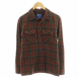BOARD SHIRT FITTED ネルシャツ 長袖 チェック柄 ウール XS 赤 レッド 緑 グリーン