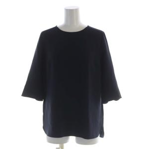 トリアセジョーゼットシチブソデプルオーバー シャツ ブラウス 七分袖 紺 ネイビー 20-051-500-4010-1-0