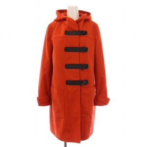 NAVY ダッフルコート アウター ロング丈 フード ウール 32 赤 レッド /BB