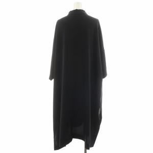 mizuiro ind mizuiroind シャツワンピース 5分袖 ロング丈 スリット 黒 ブラック /AN27