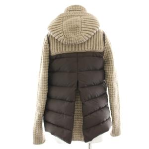 Bark ニットダッフルダウンコート ナイロン切替 ショート トグルボタン S ベージュ B41126 /HN