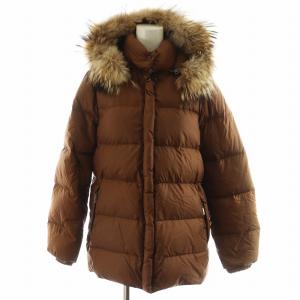 ダウンジャケット フード ファー ナイロン アウター 00 茶 ブラウン 49353 97 68959