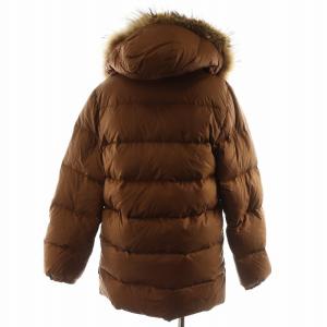 MONCLER ダウンジャケット フード ファー ナイロン アウター 00 茶 ブラウン 49353 97 68959