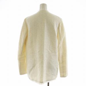 Ermanno Scervino ノーカラージャケット ツイード パールボタン 40 白 ホワイト 44TCP07 /AN31