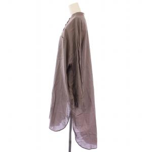 mizuiro ind mizuiroind シャツ ブラウス チュニック丈 長袖 バンドカラー 無地 F 紫 パープル タグ付き /BB