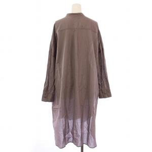 mizuiro ind mizuiroind シャツ ブラウス チュニック丈 長袖 バンドカラー 無地 F 紫 パープル タグ付き /BB