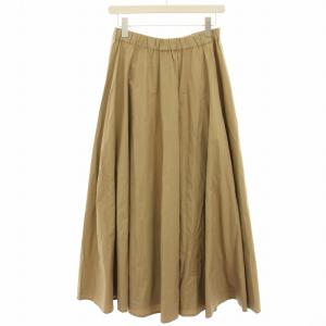 フレアスカート ギャザースカート マキシ ロング ベージュ /HN