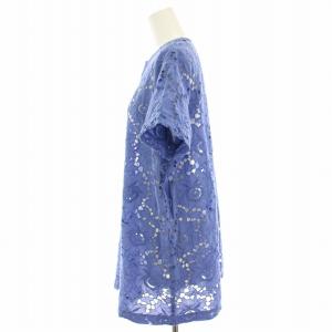 mizuiro ind mizuiroind ブラウス シャツ プルオーバー カットワーク レース 半袖 青 ブルー /HN