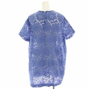 mizuiro ind mizuiroind ブラウス シャツ プルオーバー カットワーク レース 半袖 青 ブルー /HN