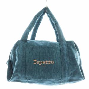 ハンドバッグ ロゴ ナイロン 青 ブルー /AN1