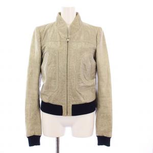 ラムレザージャケット 革ジャン アウター リブニット 36 カーキ 172969 /KH