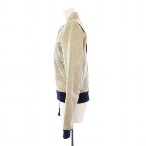 BALENCIAGA ラムレザージャケット 革ジャン アウター リブニット 36 カーキ 172969 /KH