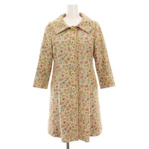 ゴブラン織りコート 花柄 アウター M ベージュ マルチカラー 14001458 /YM