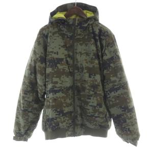 中綿ジャケット フーディー 総柄 L カーキ PM5377 /RO