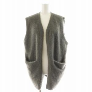 23AW フラッフィーヤーン フロントオープンジレ ベスト S グレー 11-02-34-02001 /AN45