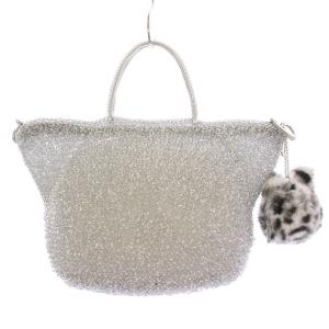 ANTEPRIMA ワイヤーバッグ チャーム付き シルバーカラー