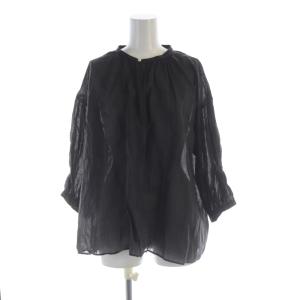 シャツ ブラウス シアー シースルー ビックシルエット 長袖 36 黒 ブラック JL-3656 /RO