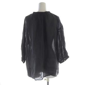 Le glazik シャツ ブラウス シアー シースルー ビックシルエット 長袖 36 黒 ブラック JL-3656 /RO