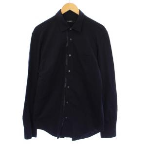 シャツ 長袖 チェック切替 コットン L ネイビー 51M21-821-28 /KH