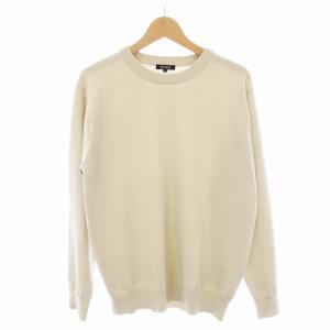 エクストラファインメリノウールブレンドクルーネックセーター ニット 長袖 L ベージュ 36-3401102