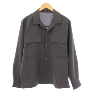 24SS カジュアルシャツ オープンカラー レギュラーカラー 長袖 無地 M グレー /BB