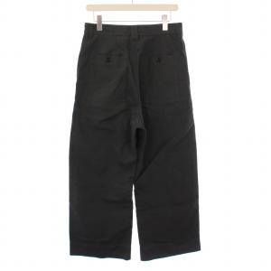 MHL. 23AW JAPANESE DENSE COTTONパンツ ワイド ジップフライ 3 チャコールグレー