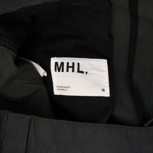 MHL. 23AW JAPANESE DENSE COTTONパンツ ワイド ジップフライ 3 チャコールグレー