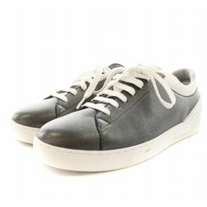 GIORGIO ARMANI スニーカー シューズ US10 チャコールグレー 白 ホワイト X3X043 XL484 /AN2