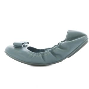 Salvatore Ferragamo ヴァラリボン バレエシューズ ラウンドトゥ レザー 6.5 水色 ライトブルー /AN19