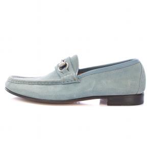 GUCCI ローファー スリッポン ローヒール スエード ホースビット 41 青 ブルー /BB