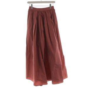 マイクロタフタ ボリュームマキシスカート ロング フレア 36 赤 レッド 11050105931 /RO