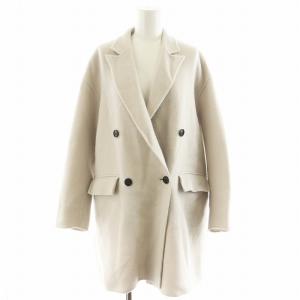 コート ミドル丈 ダブル ウール アウター 38 ライトグレー 085-47010 /AN39
