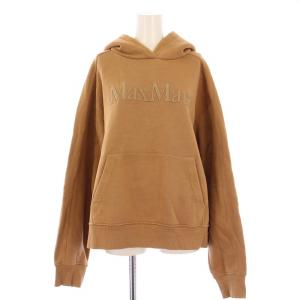 プルオーバーパーカー スウェット 長袖 ストレッチ ロゴ 刺繍 裏起毛 L 茶 ブラウン /BB