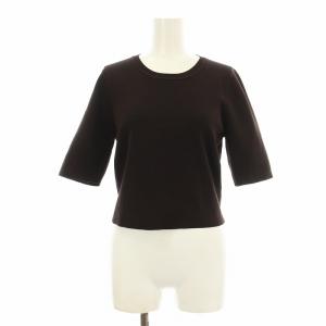 25SS クールタッチニットTシャツ ニット カットソー 半袖 クルーネック F ダークブラウン GAM05230